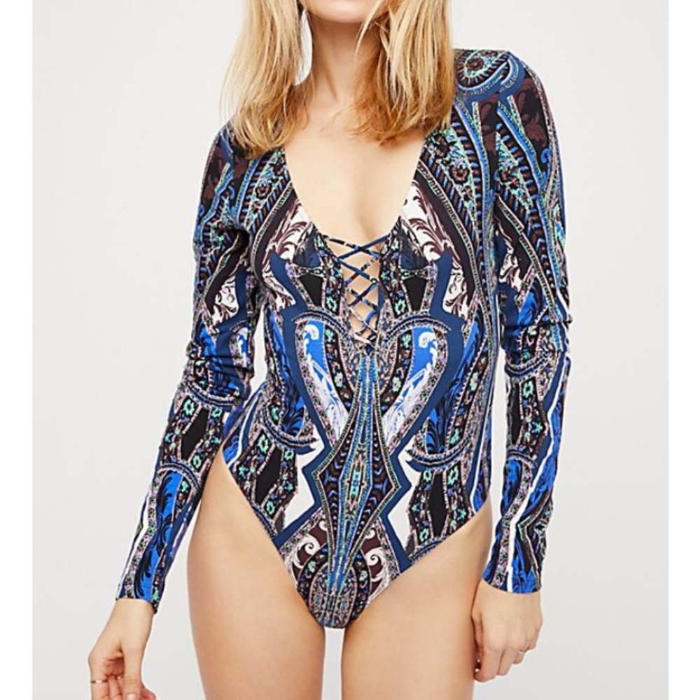 Free People Printed Bodysuit